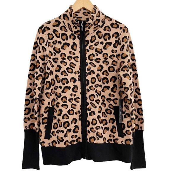 Rachel Zoe Leopard Print Zip Up Cardigan - Picture 2 of 7